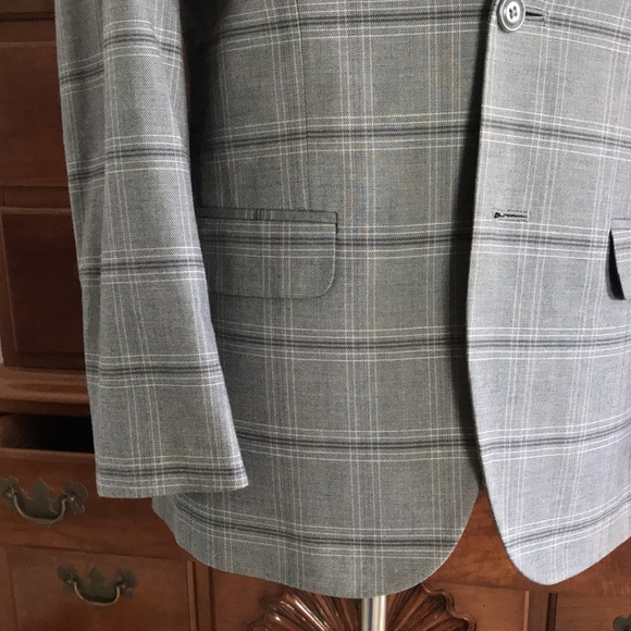 DKNY Jeans Grey Plaid Men’s Sport Coat Size Small - Picture 4 of 12